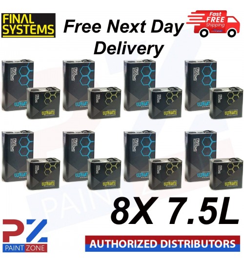 8X FINAL SYSTEMS ULTIMATE 2K HS CLEAR COAT LACQUER KIT 7.5LTR - FAST HARDENER